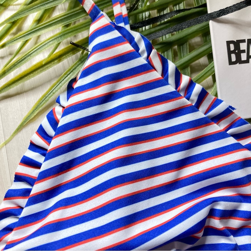 Beach Riot โค๏ธ Striped Ruffle Tri Top | Ruffle Skimpy Bottoms ๐๐ผโโ๏ธ๐๏ธ - Picture 6 of 11